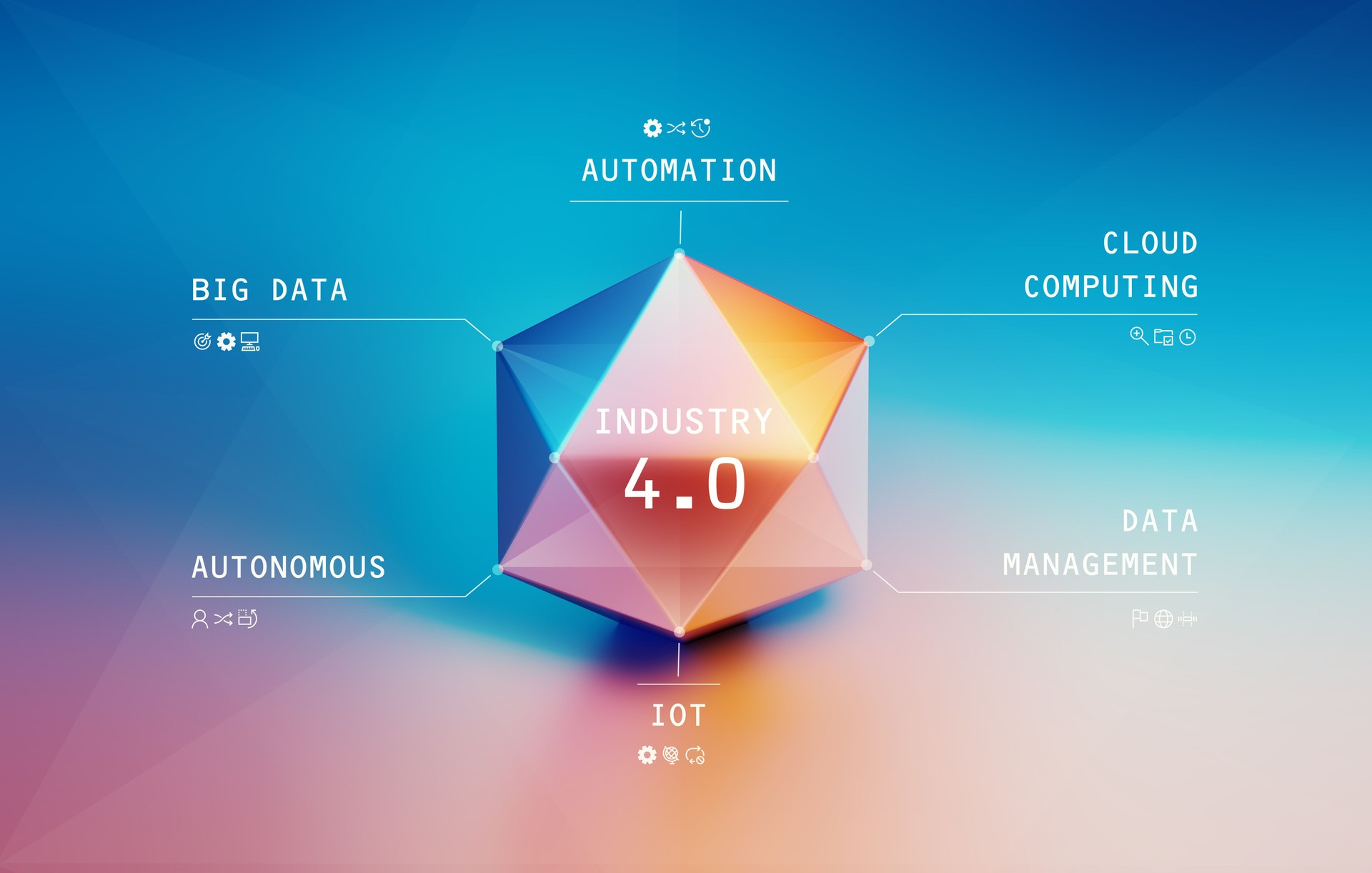 Industry 4.0 Prism On White Background